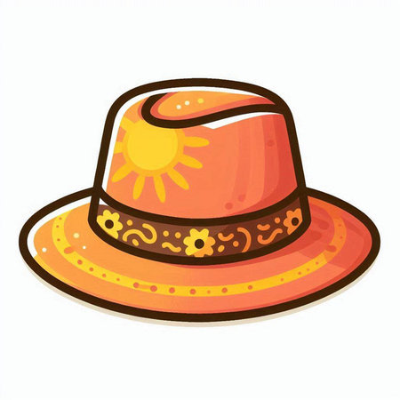 Vector illustration of a hat with a pattern on a white background.のイラスト素材