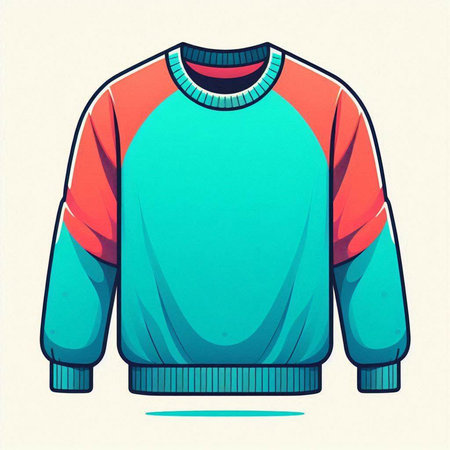 Vector illustration of men's sweater on a white background in retro styleのイラスト素材