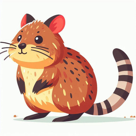 Illustration of a Cute Little Hamster on a White Backgroundのイラスト素材