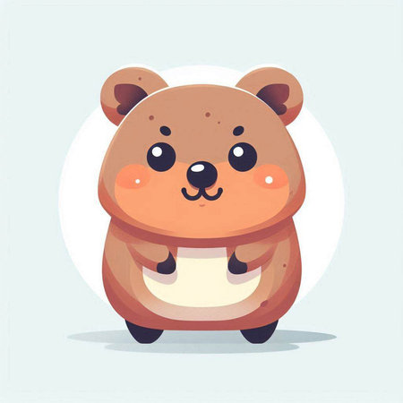 Cute cartoon bear character. Vector illustration in a flat style.のイラスト素材
