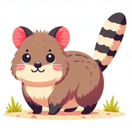 Cute cartoon beaver. Vector illustration of a wild animal.のイラスト素材