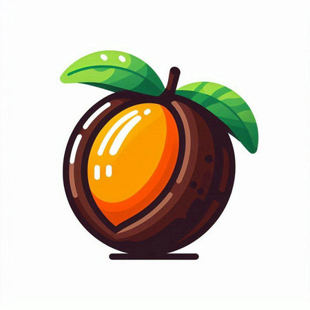 Illustration of a plum on a white background. Vector illustration.のイラスト素材