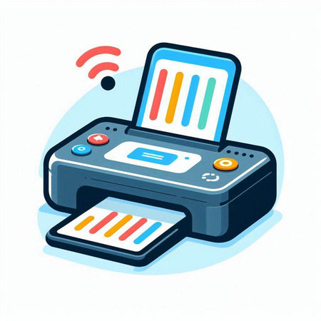 Printer icon in flat style. Printer vector illustration on white backgroundのイラスト素材