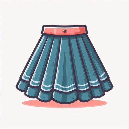 Vector illustration of blue skirt. Isolated on a white background.のイラスト素材