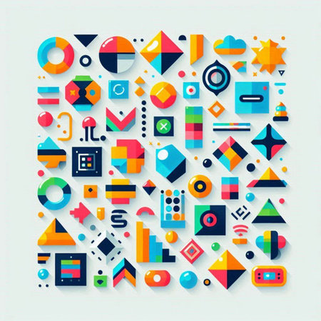 Abstract geometric background with colorful shapes. Vector illustration. Eps 10.のイラスト素材