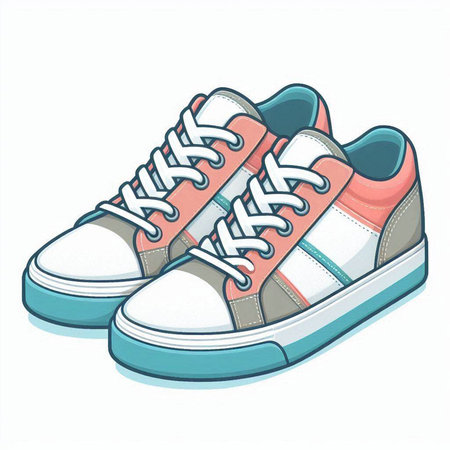 Sneakers on a white background. Vector illustration. Eps 10のイラスト素材