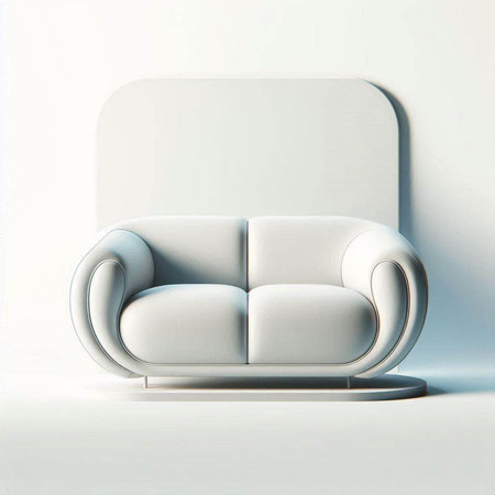 modern sofa in the white room, 3d render, computer generated imageのイラスト素材
