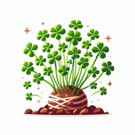 St. Patrick's day background with green clover. Vector illustration.のイラスト素材