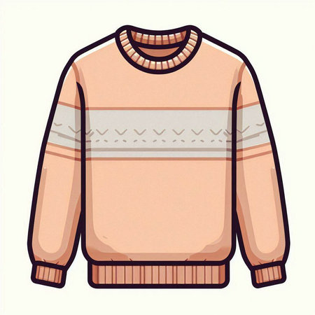 Vector illustration of a sweater with a pattern in hand drawn style.のイラスト素材