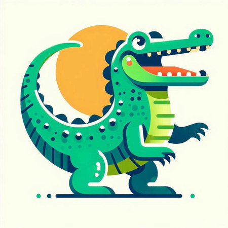 Crocodile. Colorful vector illustration in flat style.のイラスト素材