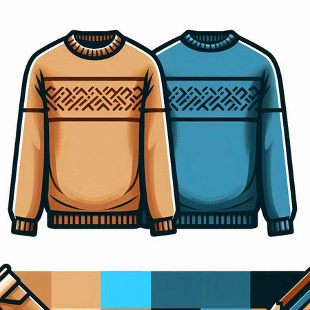 Vector illustration of a warm sweater on a white background. Vector illustration.のイラスト素材