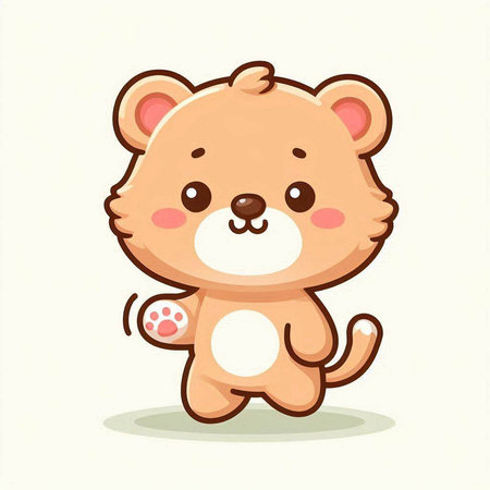 Cute cartoon bear isolated on a white background. Vector illustration.のイラスト素材