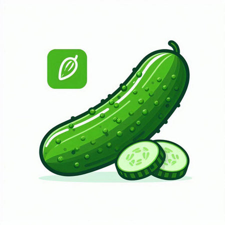 Cucumber icon isolated on white background. Cucumber vector illustration.のイラスト素材