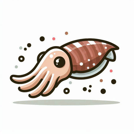Squid icon isolated on white background. Seafood vector illustration.のイラスト素材
