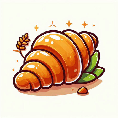 Croissant icon. Vector illustration of a sweet croissant.のイラスト素材