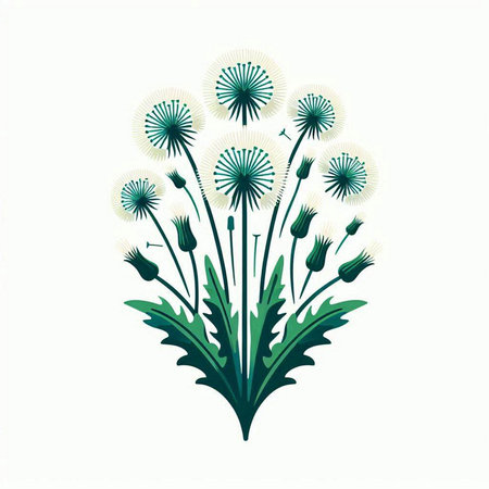 Dandelion flower vector symbol icon design. Beautiful illustration isolated on white background.のイラスト素材