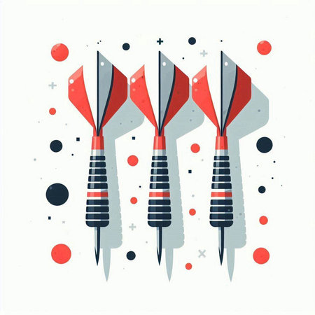 Darts on a white background. Vector illustration in flat style.のイラスト素材