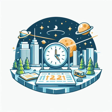 Time management concept. Vector illustration in flat style. Time management concept.のイラスト素材