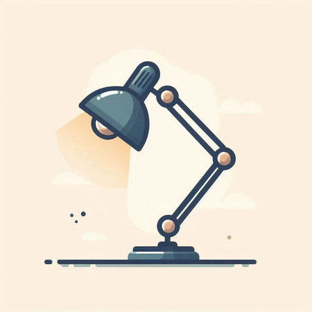 Illustration of a desk lamp in a flat style. Vector illustrationのイラスト素材