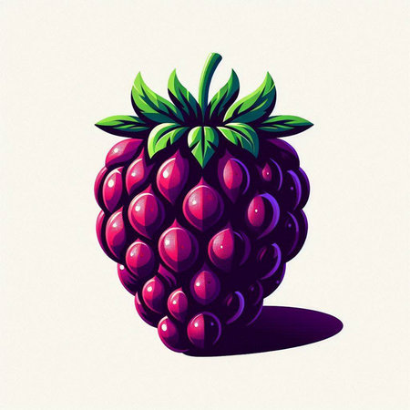 Vector illustration of a raspberry on a white background. Vector illustration.のイラスト素材