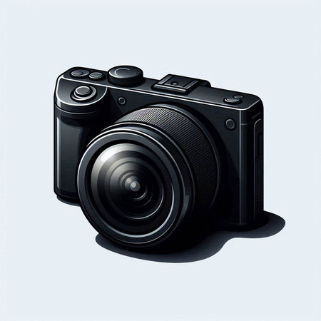 Digital camera on the white background. Vector illustration. Eps 10.のイラスト素材