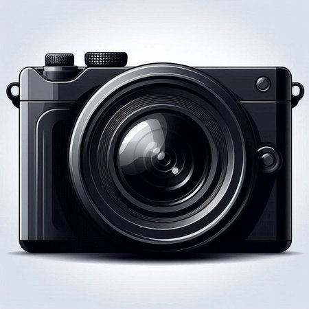 Camera on a white background. Vector illustration. Eps 10. File contains transparencies.のイラスト素材