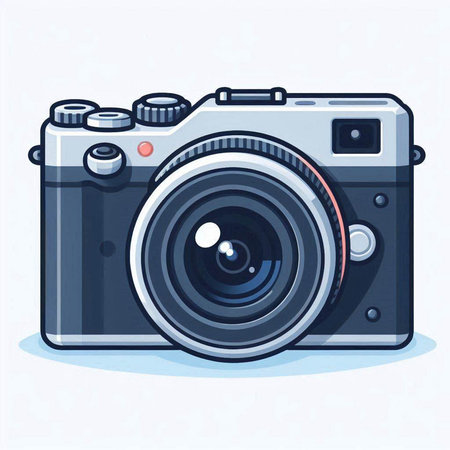 Retro camera. Vector illustration in cartoon style on white background.のイラスト素材
