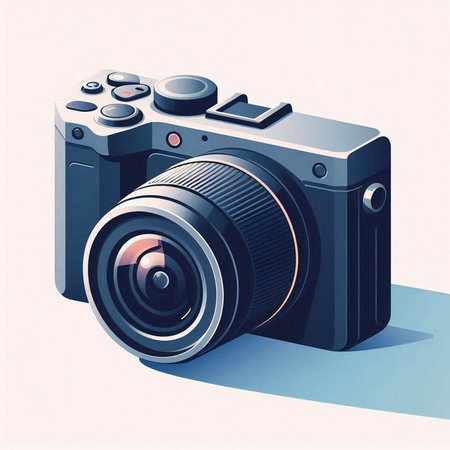 Retro camera on a white background. Digital illustration. 3d renderingのイラスト素材