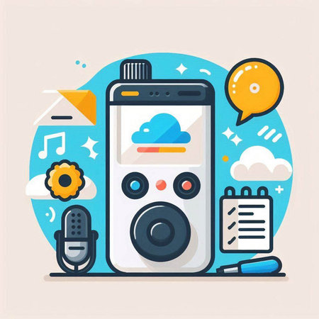 Music player flat design style vector illustration. Music player concept. Music player for web and mobile app.のイラスト素材