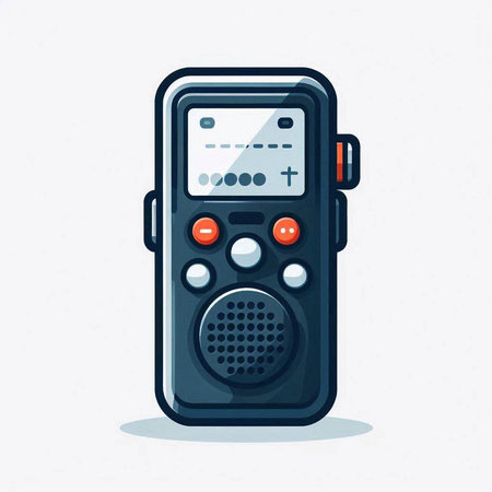 Illustration of a portable radio on a white background. Vector illustrationのイラスト素材