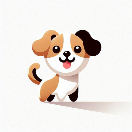 Cute cartoon dog isolated on a white background. Vector illustration.のイラスト素材