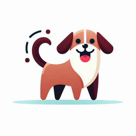 Cute cartoon dog on white background. Vector illustration for children.のイラスト素材