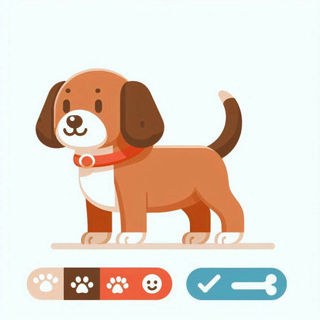 Cute cartoon beagle puppy. Flat vector illustration of pet.のイラスト素材