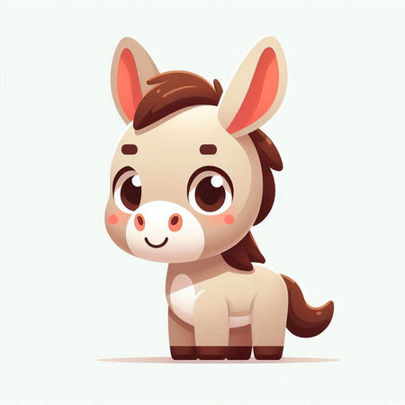 Cute cartoon donkey. Vector illustration of a cute cartoon animal.のイラスト素材