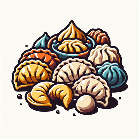 Baklava, dumplings, meringue, meringue. Vector illustration.のイラスト素材