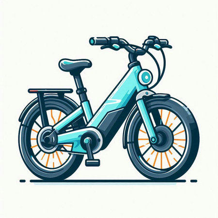 Bike, vector illustration in flat style isolated on white background.のイラスト素材