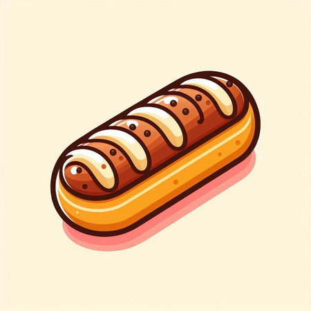 Illustration of a hot dog. Vector illustration of a hot dog.のイラスト素材
