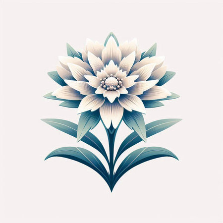 Illustration of a floral background with a stylized dahliaのイラスト素材