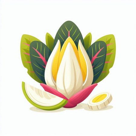 Illustration of lotus flower on white background. Vector illustration.のイラスト素材