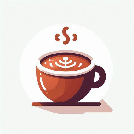 Coffee cup icon. Vector illustration in flat design style.のイラスト素材