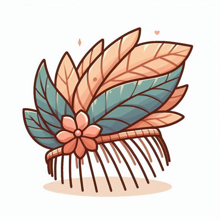 Vector illustration of a hair clip with a flower on a white backgroundのイラスト素材
