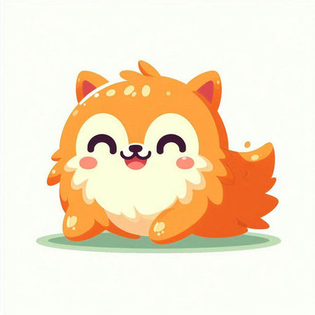 Cute cartoon fox. Vector illustration of a cute little fox.のイラスト素材