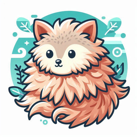 Cute little pomeranian dog. Vector illustration for your designのイラスト素材