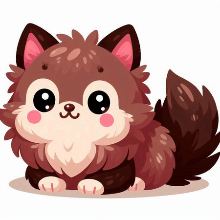 Cute little dog sitting and looking at the camera. Vector illustration.のイラスト素材