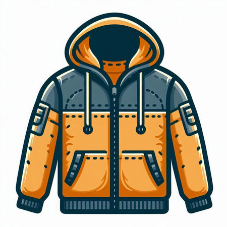 Vector illustration of a winter jacket. Isolated on white background.のイラスト素材