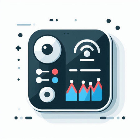 Music player icon in flat style. Vector illustration of music player.のイラスト素材