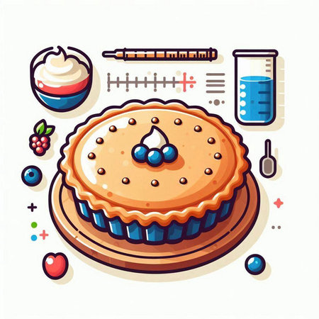 Piece of pie with berries. Vector illustration in cartoon style.のイラスト素材
