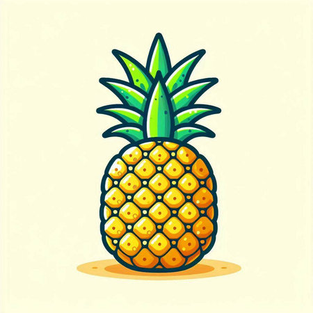 Pineapple fruit vector illustration. Exotic tropical fruit icon.のイラスト素材