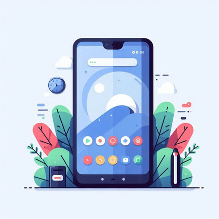 Modern flat design concept of Smartphone with messenger app. Vector illustrationのイラスト素材