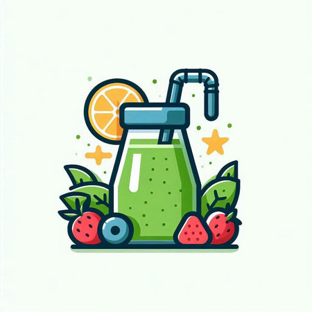 Fruit smoothie icon. Vector illustration of fresh fruit juice.のイラスト素材